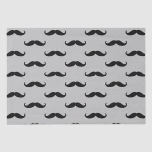 Papier Mousseline Moustache gris noir