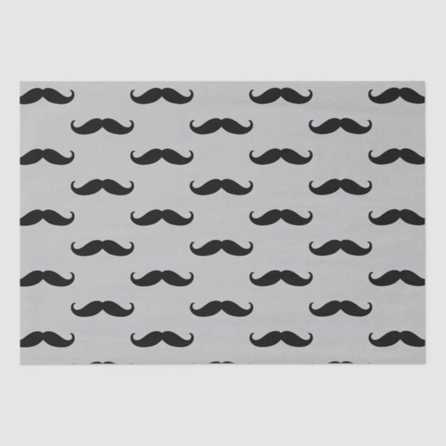 Papier Mousseline Moustache gris noir (Recto)