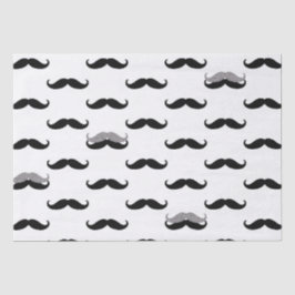 Papier Mousseline Moustache noire et blanche