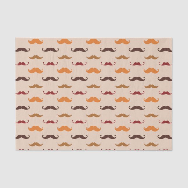 Papier Mousseline Moustaches colorées (Recto)