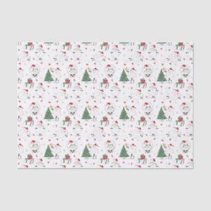 Papier Mousseline Moutons de Noël adorables