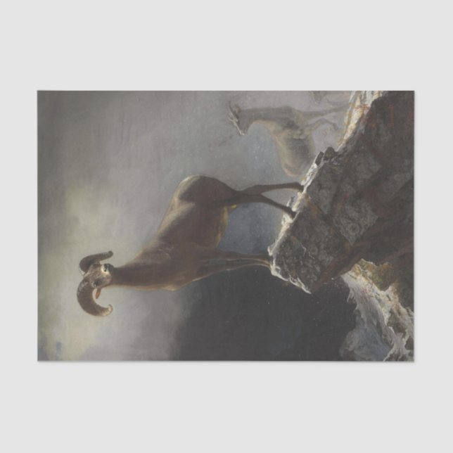 Papier Mousseline Moutons des Rocheuses par Albert Bierstadt Découpa (Recto)