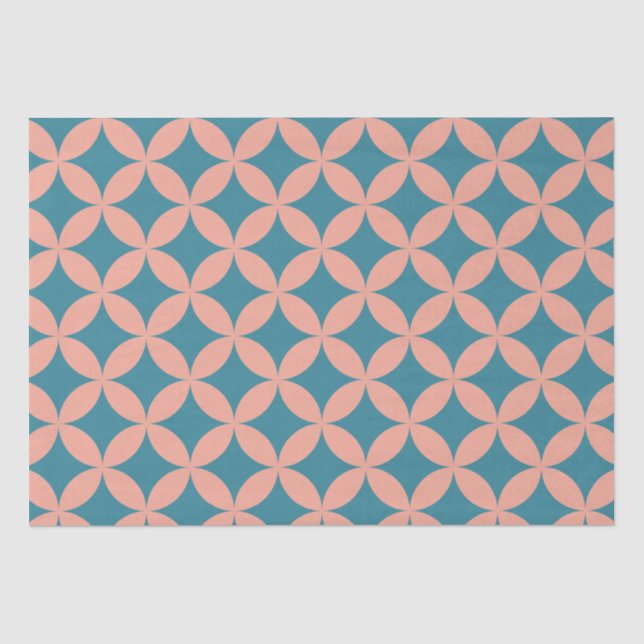 Papier Mousseline Moyenne du siècle Mod géométrique Rétro moderne Pê (Recto)