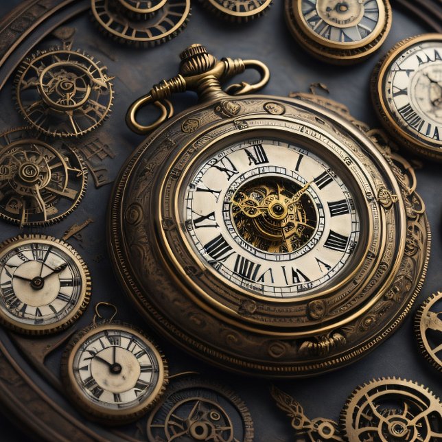 Papier Mousseline Multiple Clocks and pocket watches v4 Tissue paper (Créateur téléchargé)