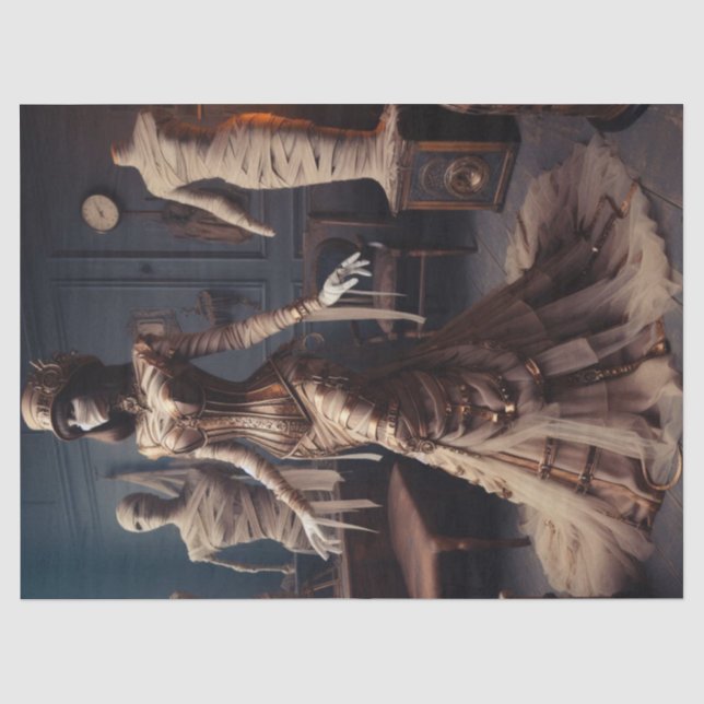 Papier Mousseline Mummy Queen Steampunk Découpage gothique victorien (Recto)