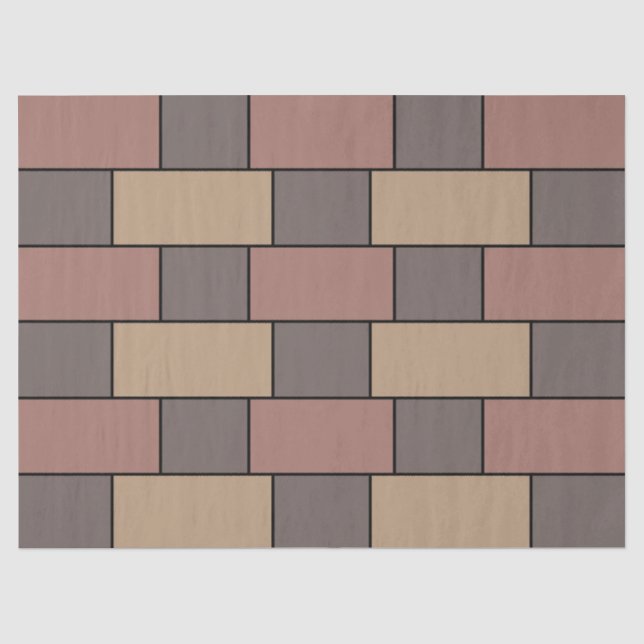 Papier Mousseline Mur en brique rose Gris Peach (Recto)