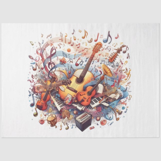 Papier Mousseline Music Notes Series Design 11 (Recto)