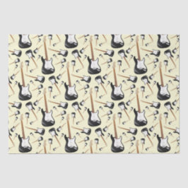 Papier Mousseline Musicien de guitare électrique professeur de musiq