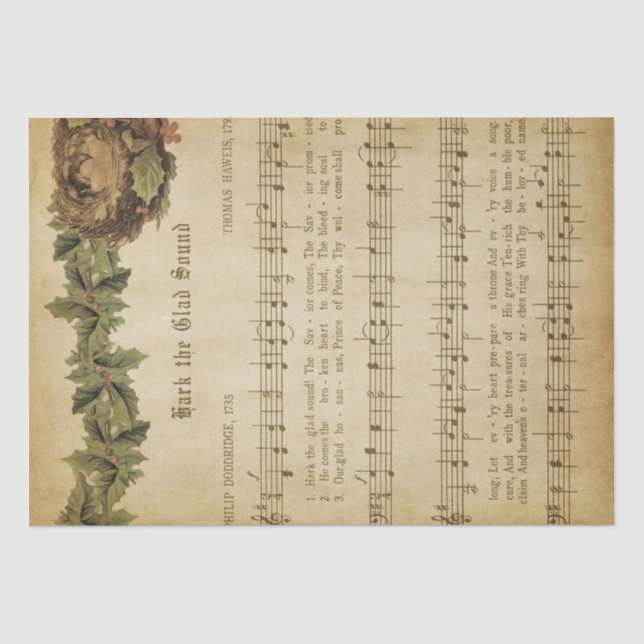 Papier Mousseline Musique de Noël (Recto)