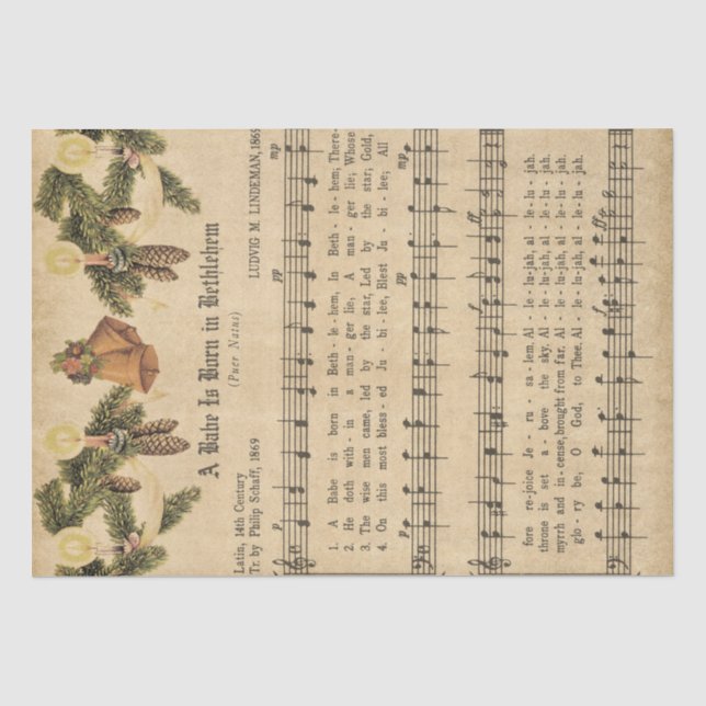 Papier Mousseline Musique de Noël (Recto)