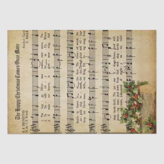 Papier Mousseline Musique de Noël (Recto)