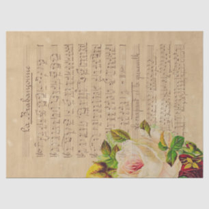 Papier Mousseline Musique et Rose 13