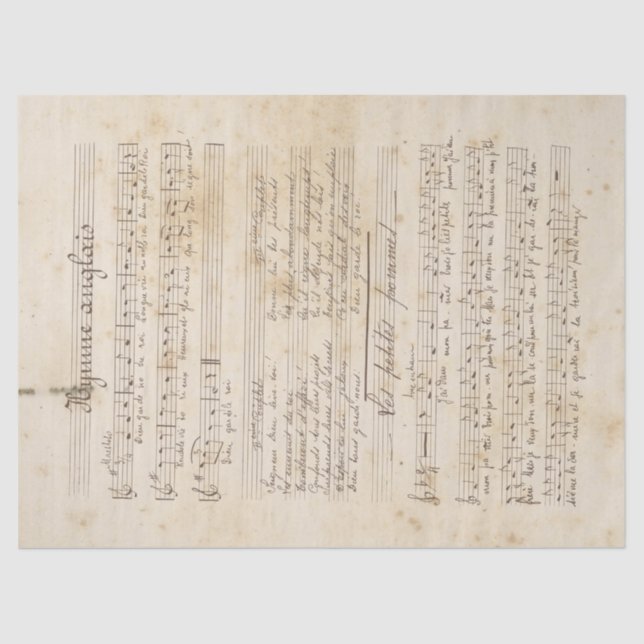 Papier Mousseline Musique et Rose Series Design 5 (Recto)