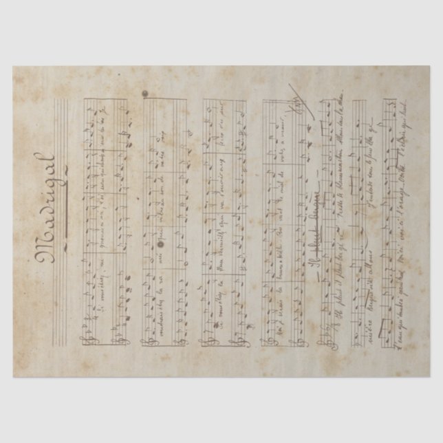 Papier Mousseline Musique et Rose Series Design 6 (Recto)