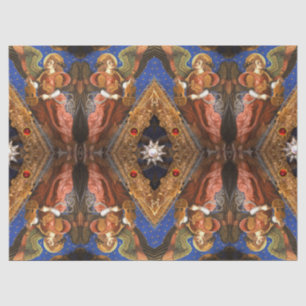 Papier Mousseline MUSIQUE FABRIQUANT DES ANGELS AVEC UN Noël VIELLE