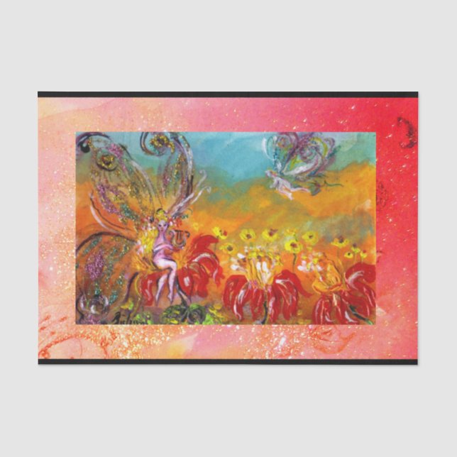 Papier Mousseline MUSIQUE FABRIQUANT FLEURS FAIRY Floral Imaginaire  (Recto)