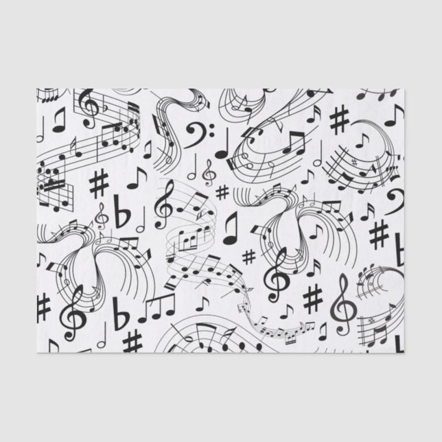 Papier Mousseline Musique, notes musicales (Recto)
