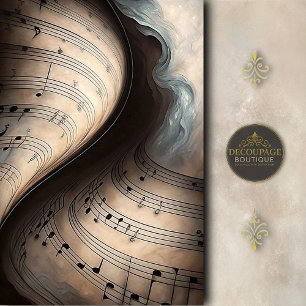 Papier Mousseline Musique tourbillonnante en découpage de sarcelle d