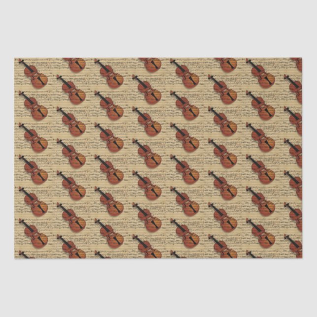 Papier Mousseline Musique Vintage violon (Recto)