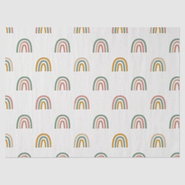 Papier Mousseline Muted boho rainbow scandi pattern  (Recto)