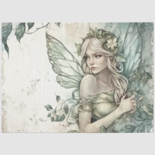 Papier Mousseline Mysage Green Fairy Decoupage