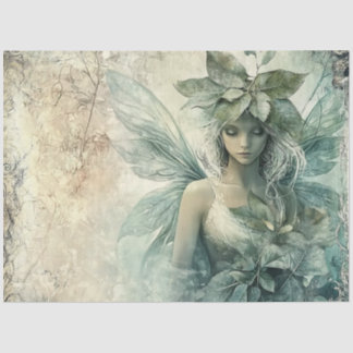 Papier Mousseline Mysage Green Fairy Decoupage