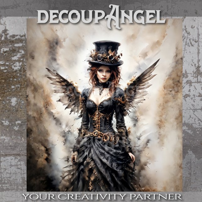 Papier Mousseline Mystérieuse Déroupage De La Dame À Ailes (Créateur téléchargé)