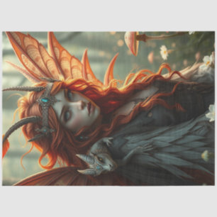 Papier Mousseline Mystérieuse fée de dragon gothique