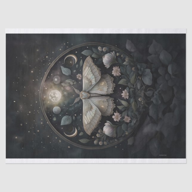 Papier Mousseline Mystérieux Portail Argent, Éclipse Solaire, Argent (Recto)