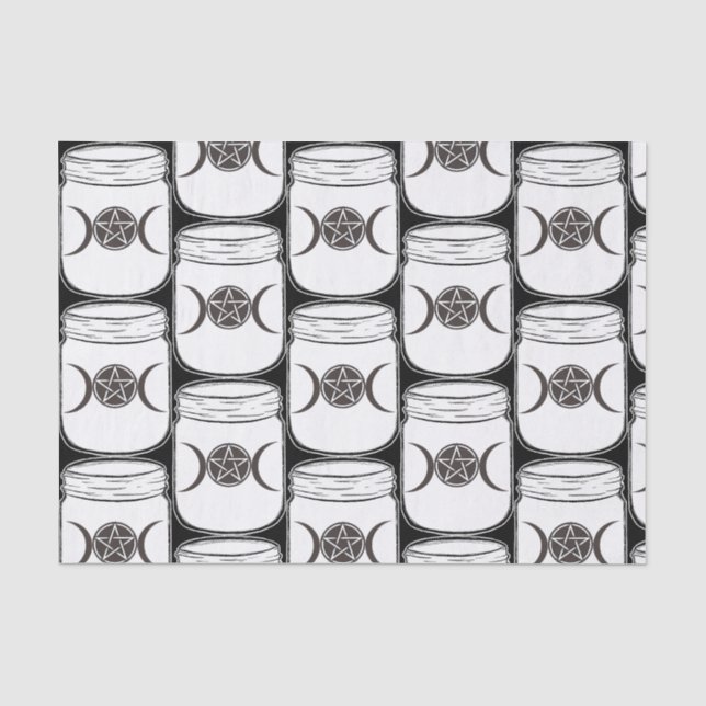 Papier Mousseline Mystical Magic Moons Mason Jar Halloween Party (Recto)