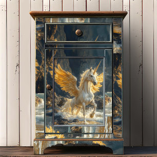 Papier Mousseline Mythique Golden Winged Pegasus Ocean Imaginaire