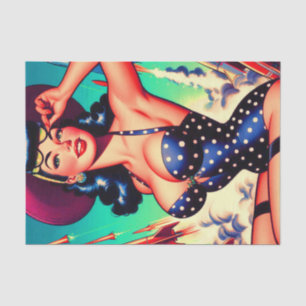 Papier Mousseline Nage vintage Pin-up