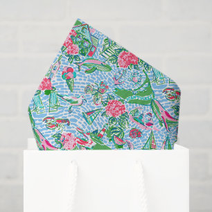 Papier Mousseline Nantucket Preppy Palm Beach Imprimer