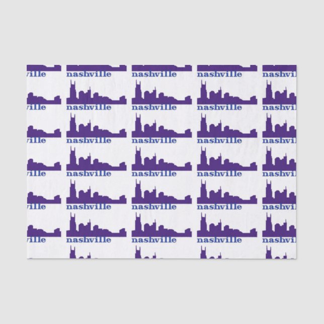 Papier Mousseline Nashville Skyline Purple (Recto)