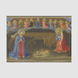 Papier Mousseline Nativité Anges Mère Marie Bébé Jésus Noël