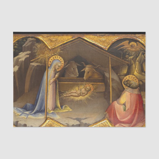 Papier Mousseline Nativité Blessé Vierge Marie Enfant Jésus (Recto)