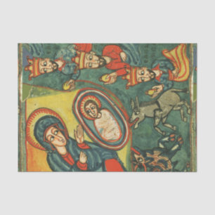 PAPIER MOUSSELINE NATIVITÉ CHRISTMAS PARCHMENT, ADORATION DE MAGI
