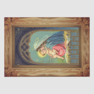 Papier Mousseline Nativité Mary tenant le bébé Jésus