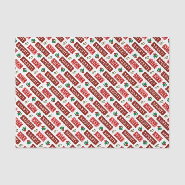 Papier Mousseline Naughty et Nice Noël (Recto)