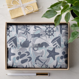 Papier Mousseline Nautical Beach