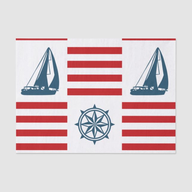 Papier Mousseline Nautical design (Recto)