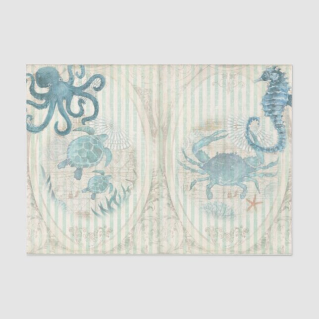 Papier Mousseline Nautique Plage Design Series 2 (Recto)