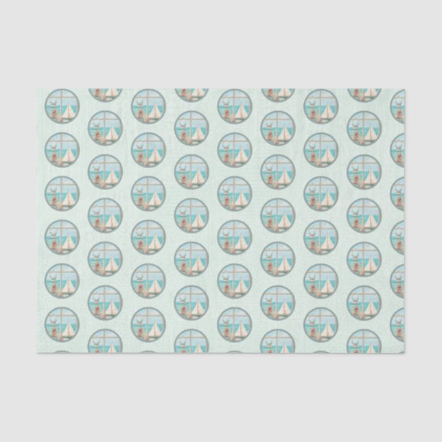 Papier Mousseline Nautique Plage Design Series 5 (Recto)