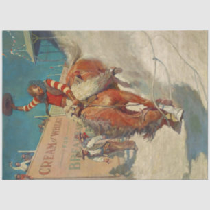 Papier Mousseline NC Wyeth Peinture historique "Le Rodéo"