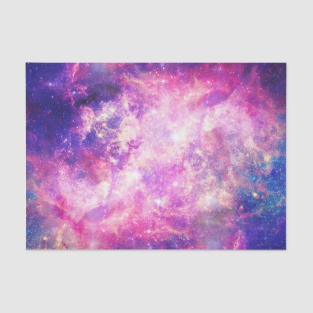 Papier Mousseline Nebula Galaxy de l'espace rose pourpre (Recto)