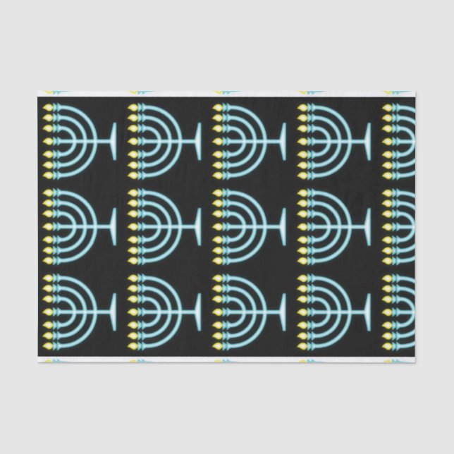 Papier Mousseline Neon Menorah (Recto)