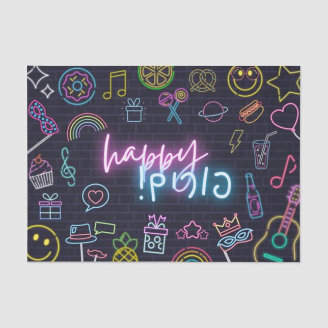 Papier Mousseline Neon Purim (Recto)