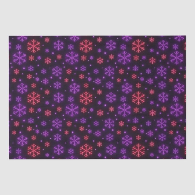 Papier Mousseline Neon Snowflakes (Recto)