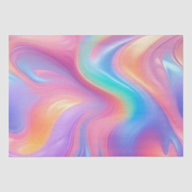 Papier Mousseline Neon tendance Pink Blue vert vert vagues abstraite (Recto)