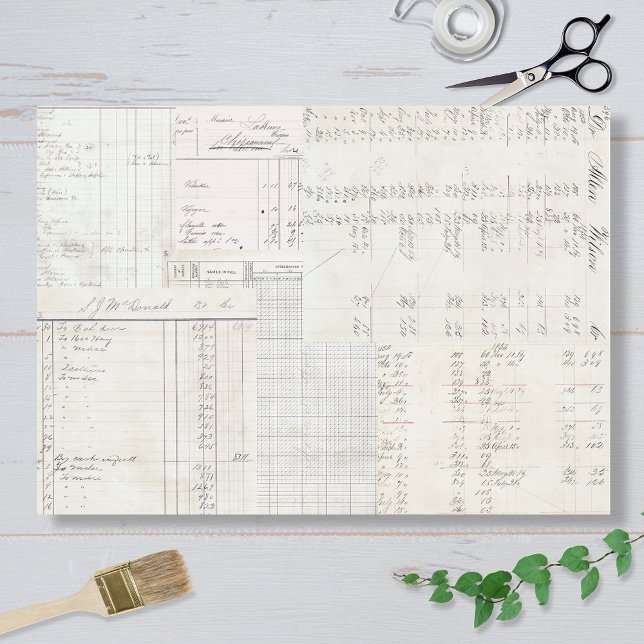 Papier Mousseline Neutral Ledgers Design (Créateur téléchargé)